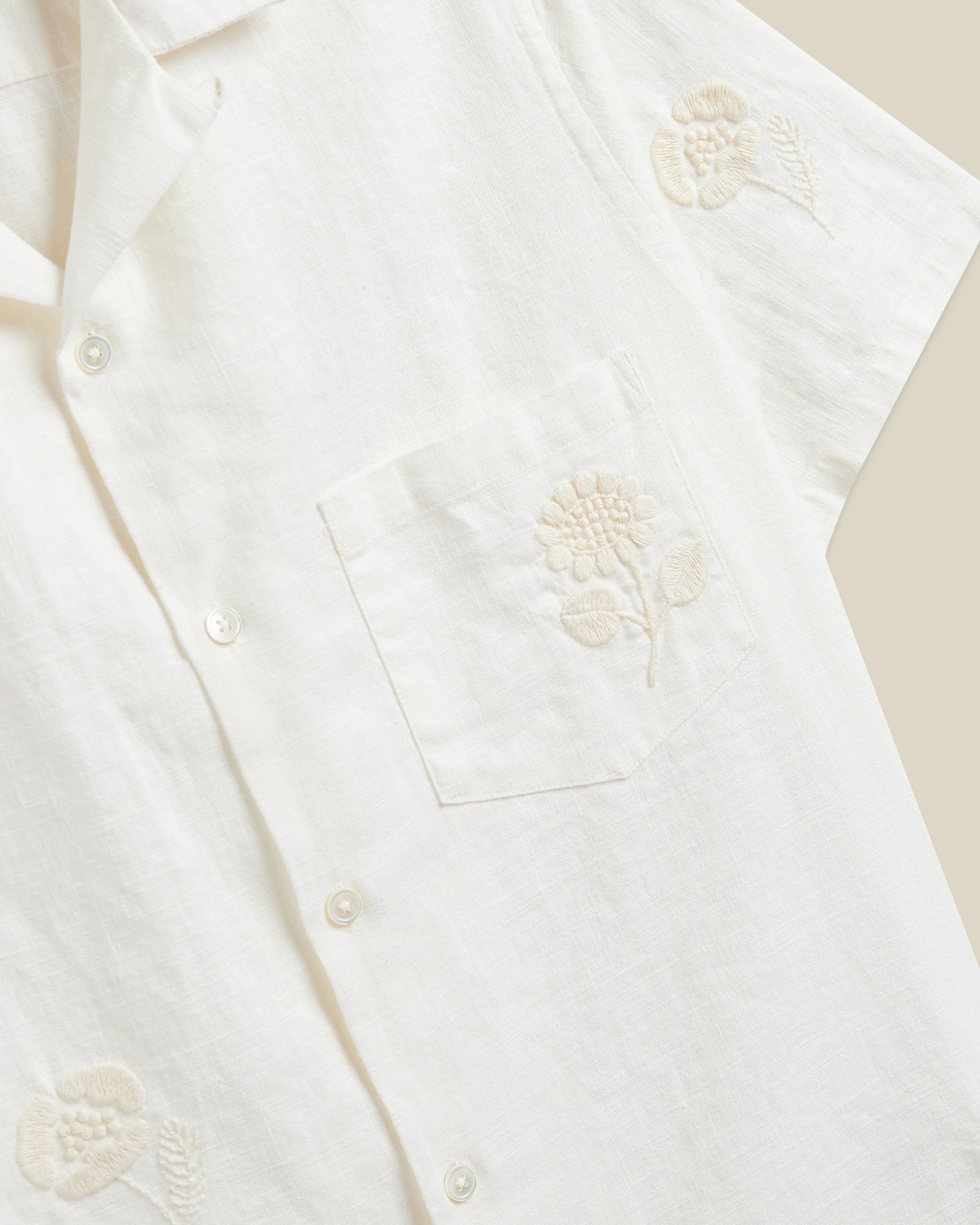 EMBROIDERY NATURE RAMIE - ECRU - Image 3