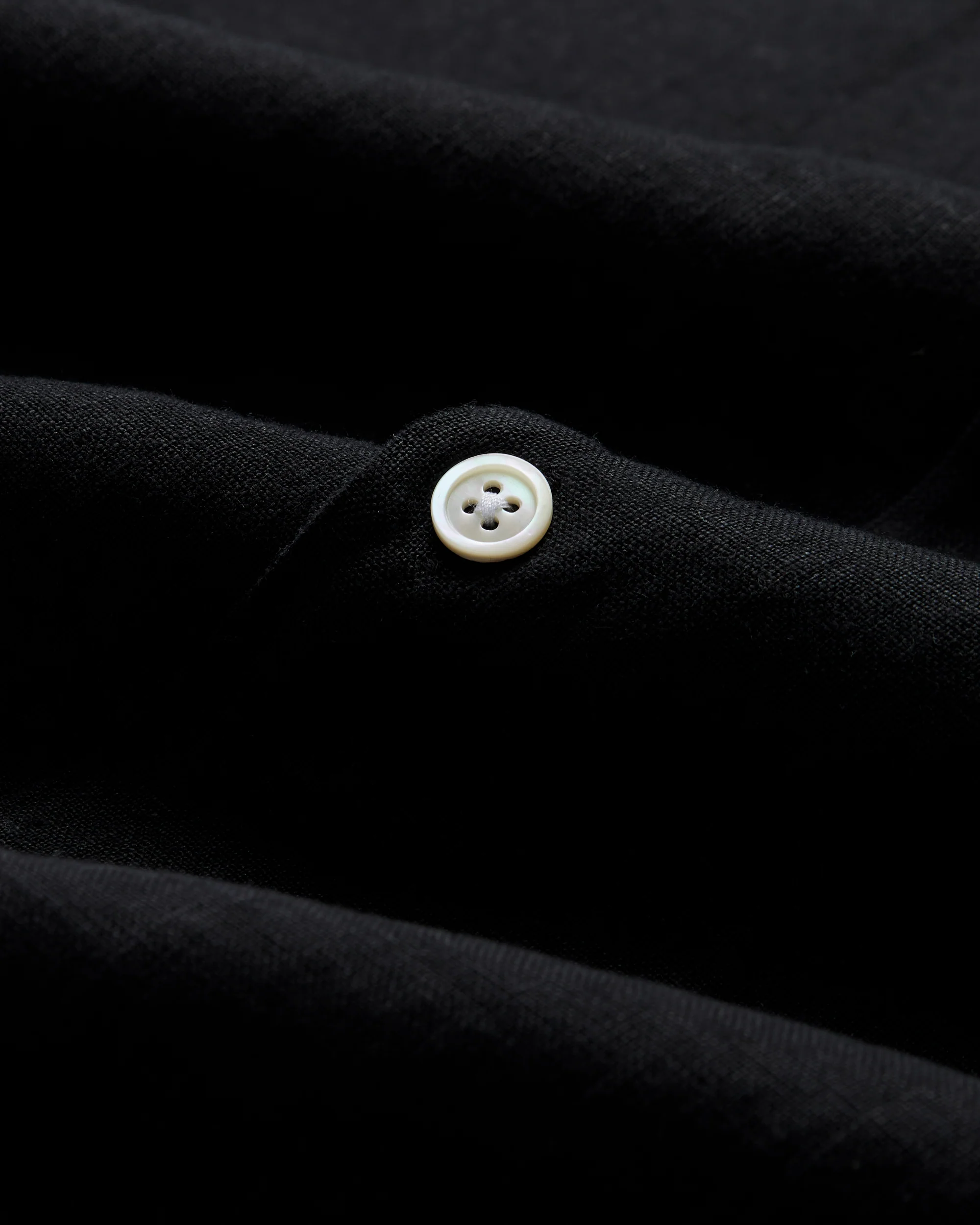 LINEN CAMP COLLAR - BLACK - Image 4