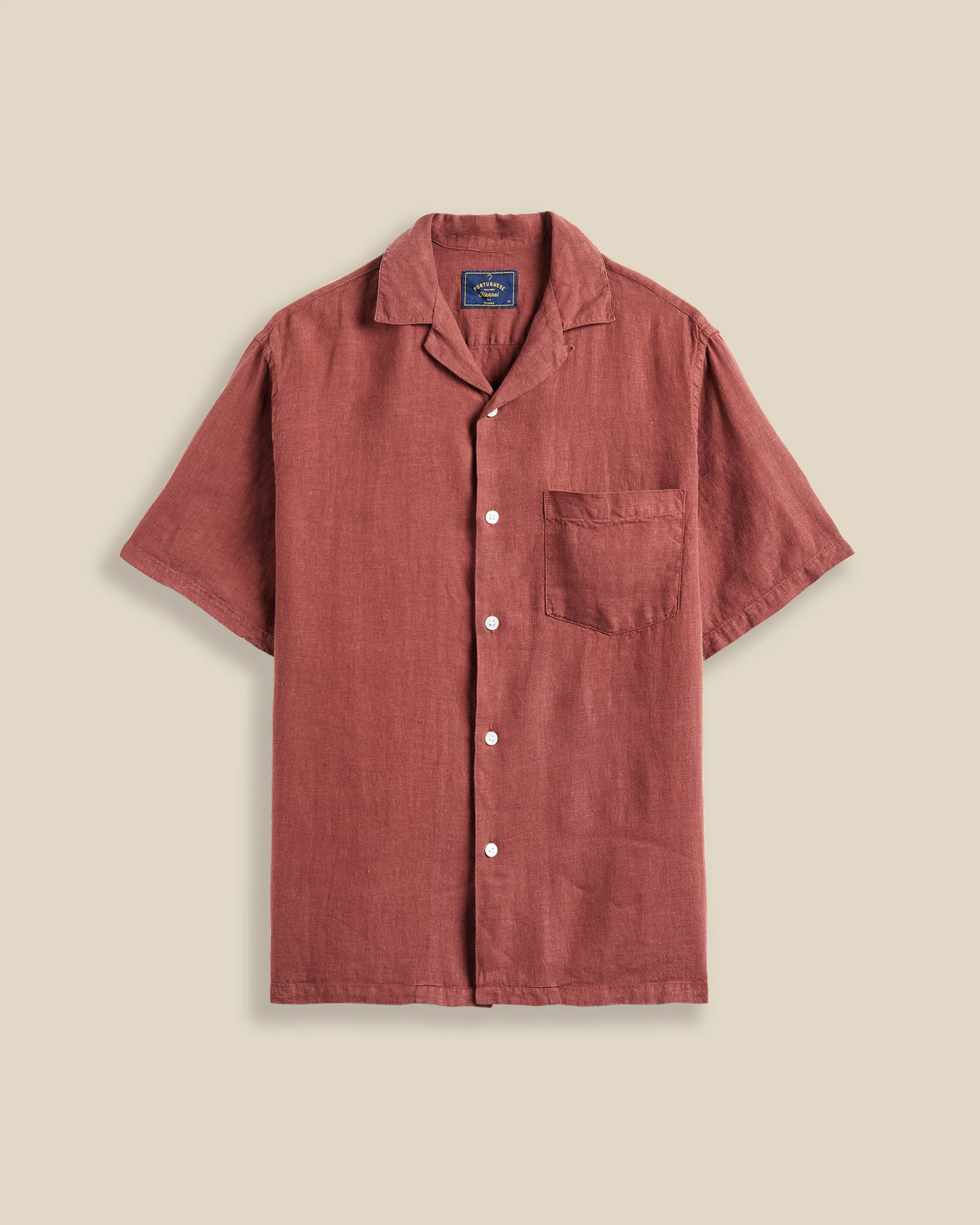 LINEN CAMP COLLAR - BORDEAUX