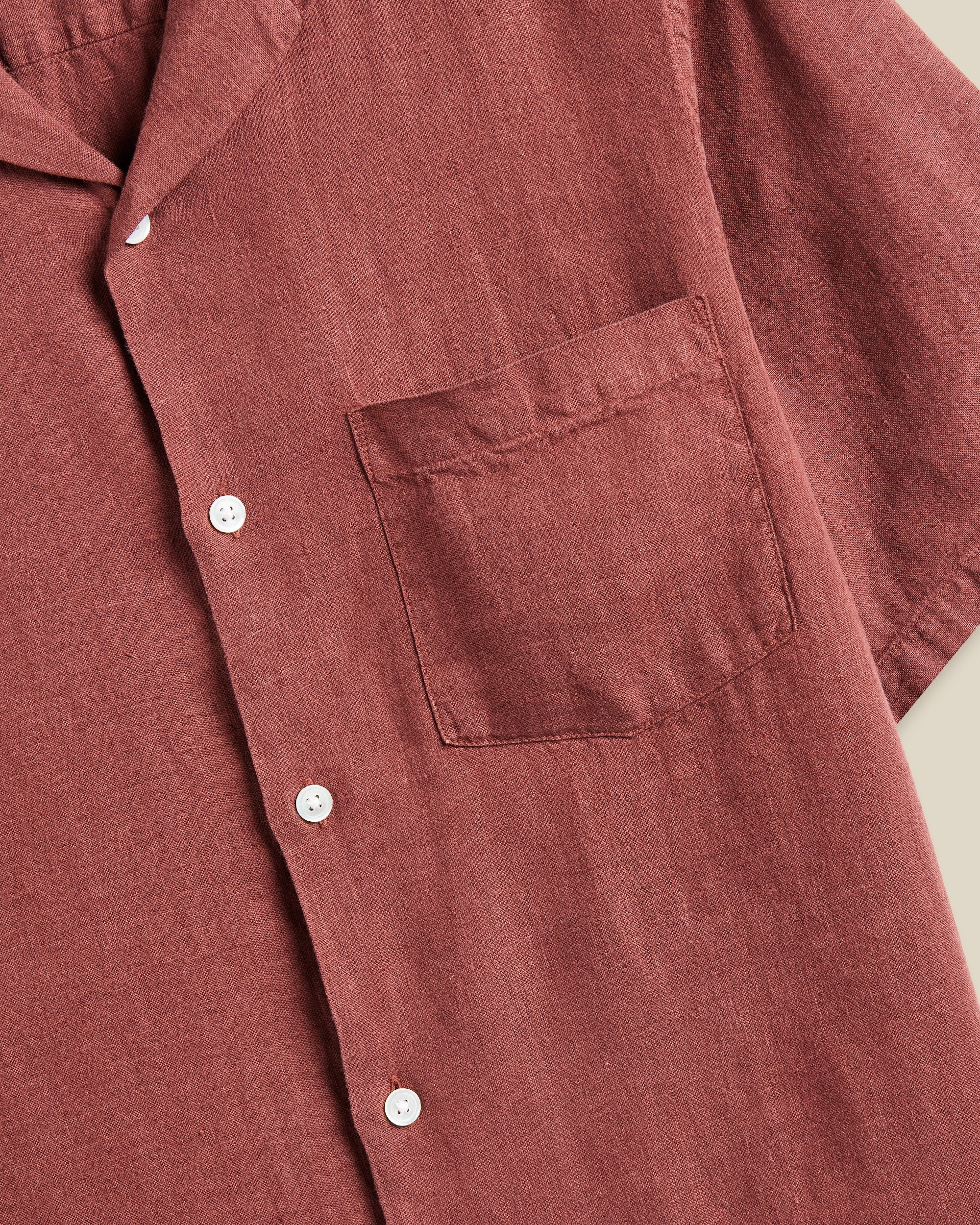 LINEN CAMP COLLAR - BORDEAUX - Image 3