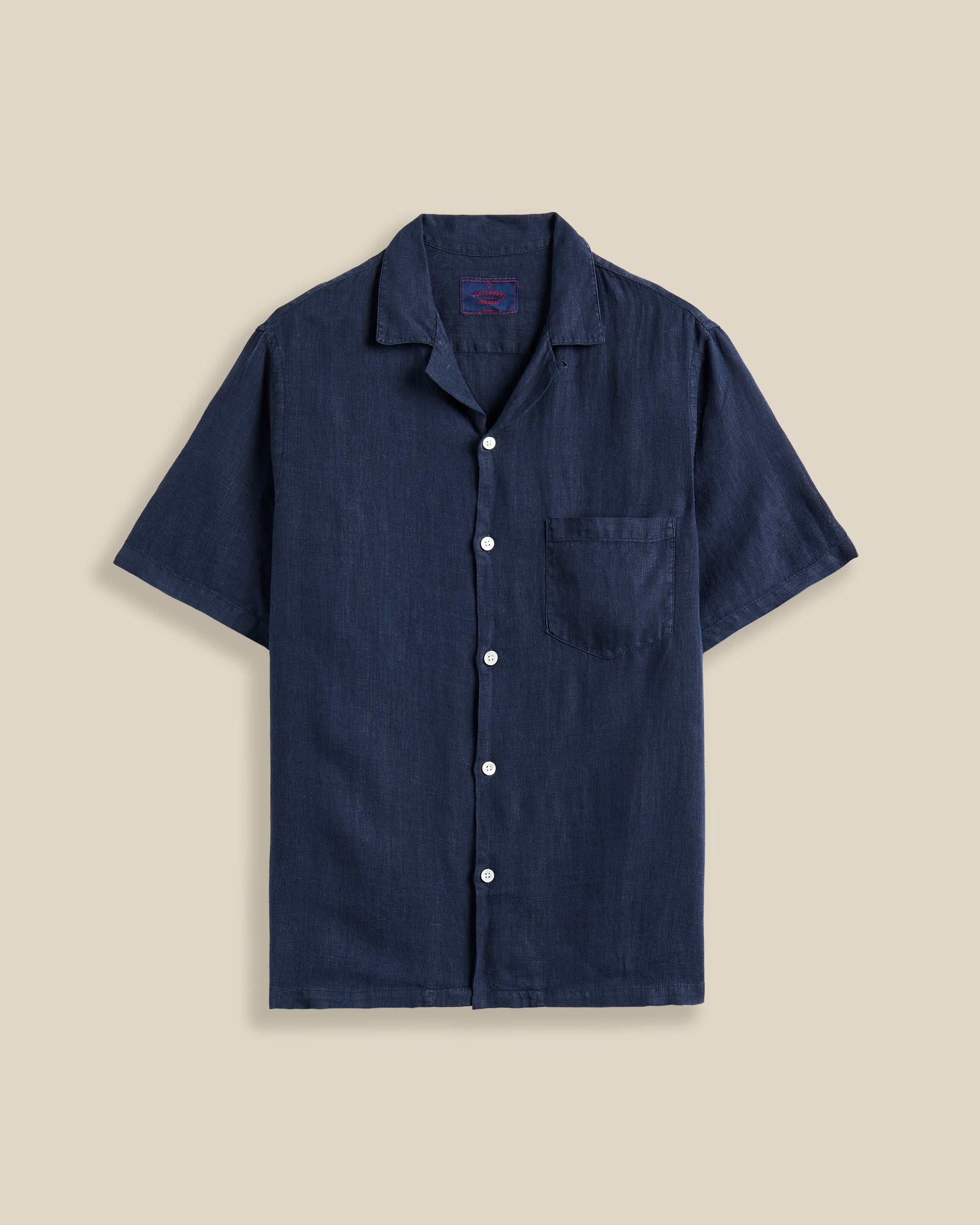 LINEN CAMP COLLAR - NAVY