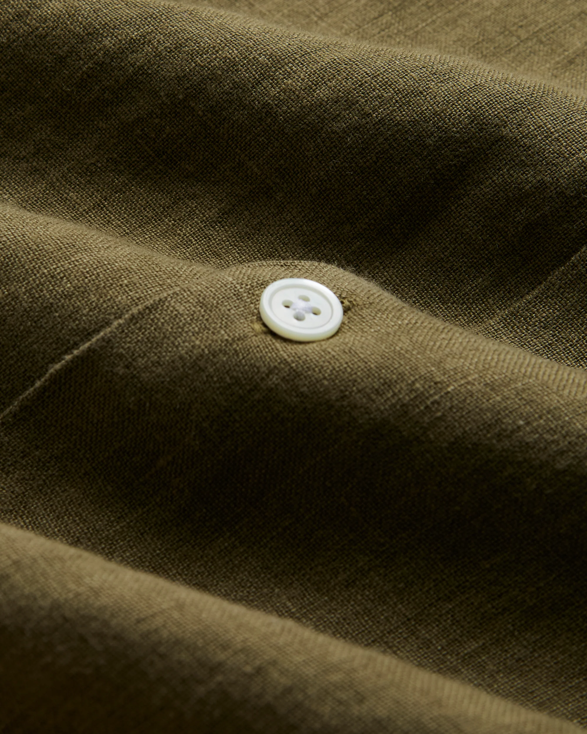 LINEN CAMP COLLAR - OLIVE - Image 4