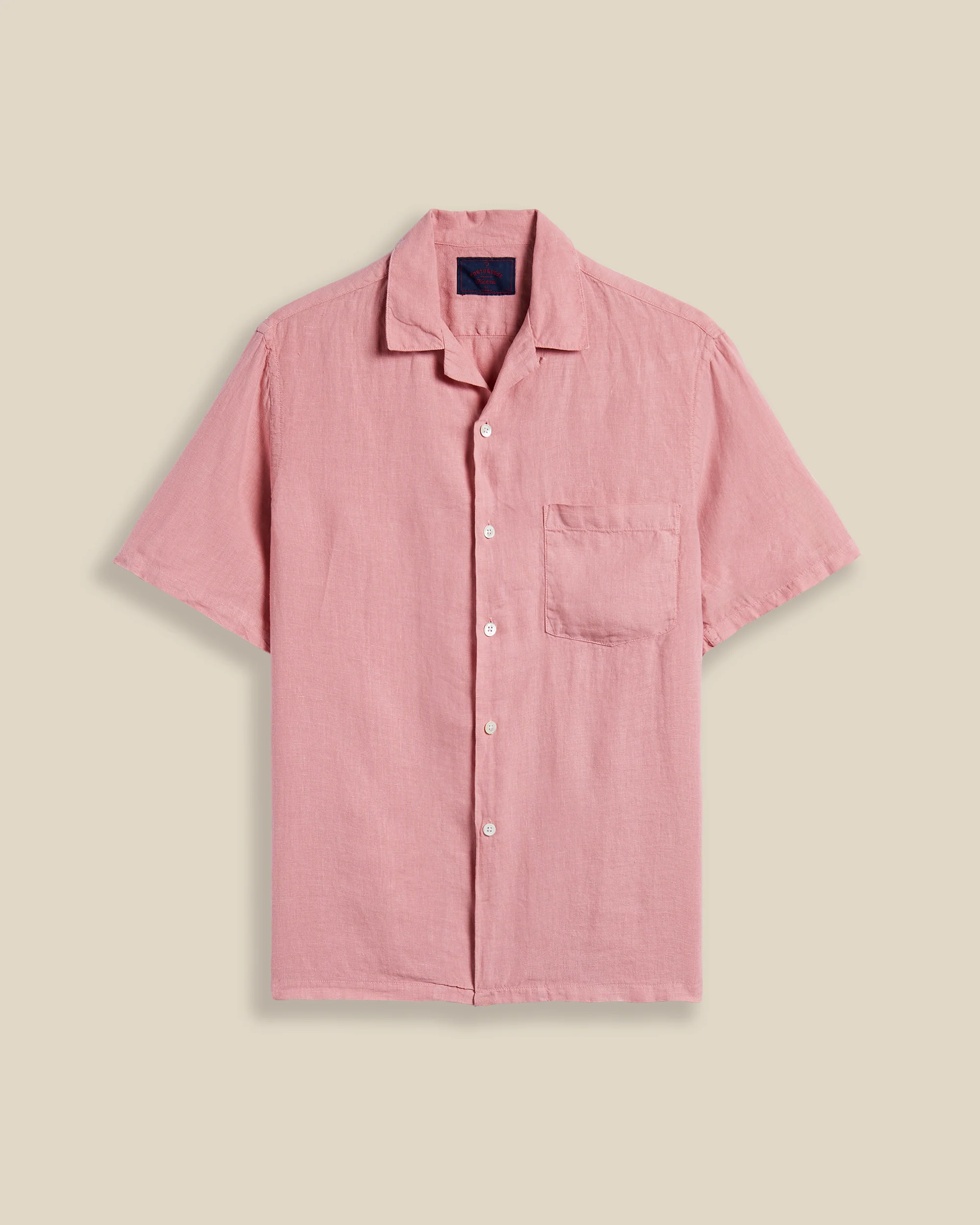 LINEN CAMP COLLAR - ROSE