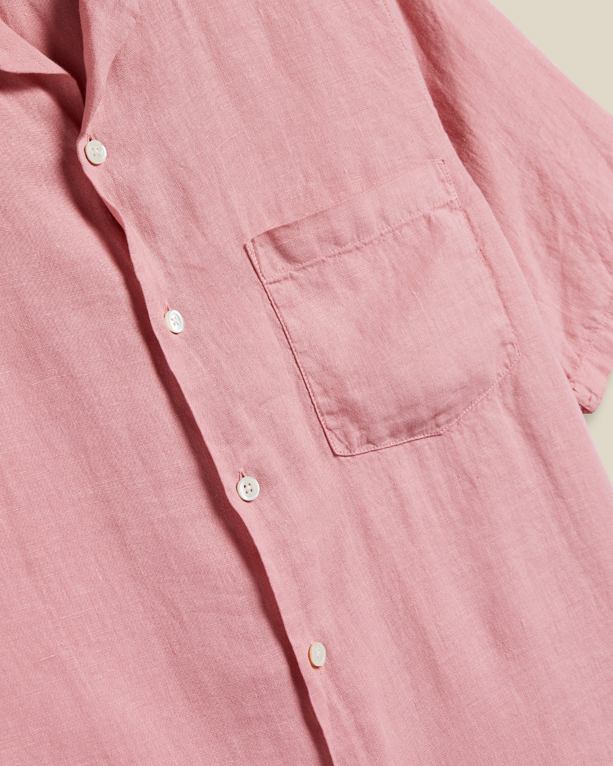 LINEN CAMP COLLAR - ROSE - Image 3