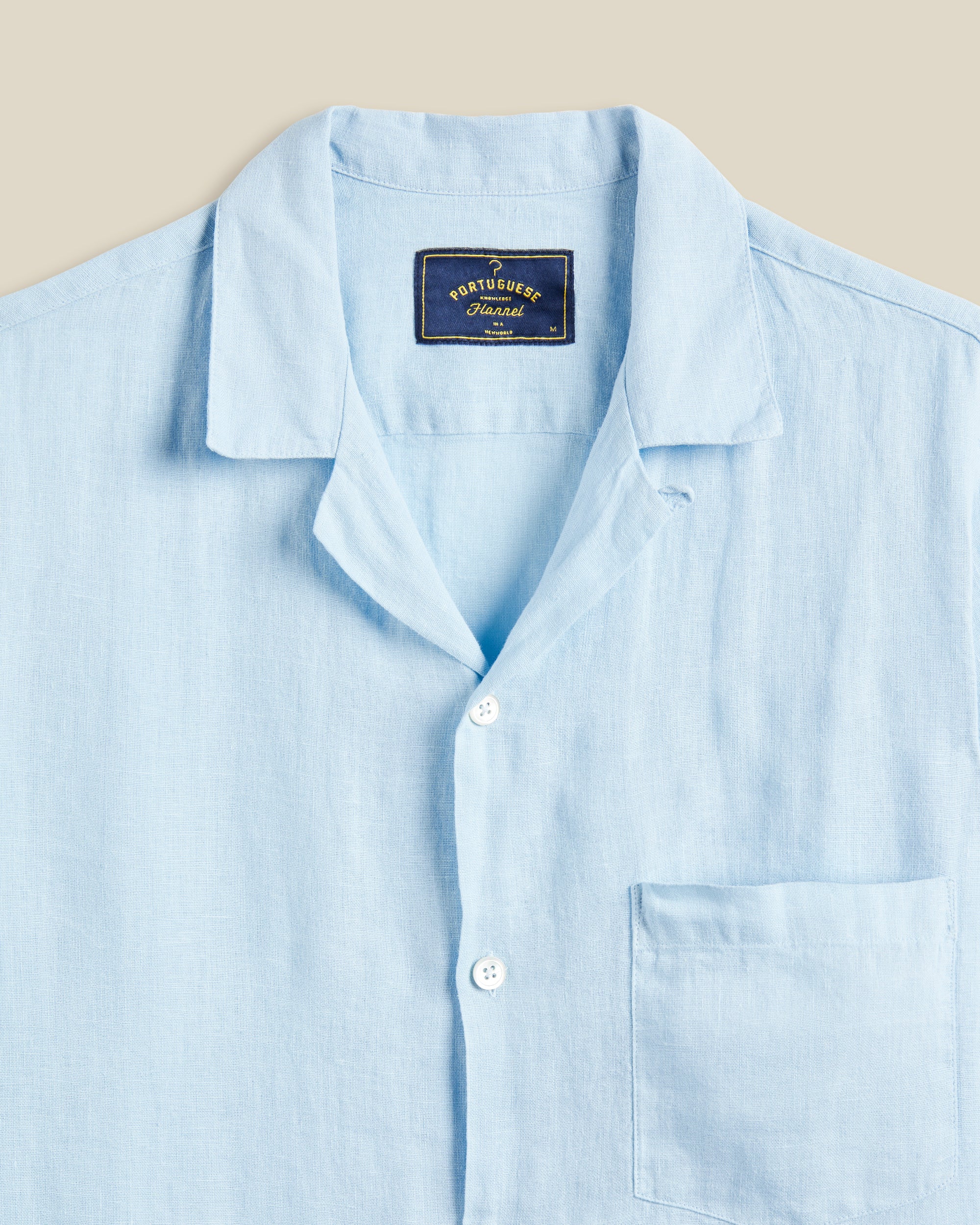 LINEN CAMP COLLAR - SKY - Image 2