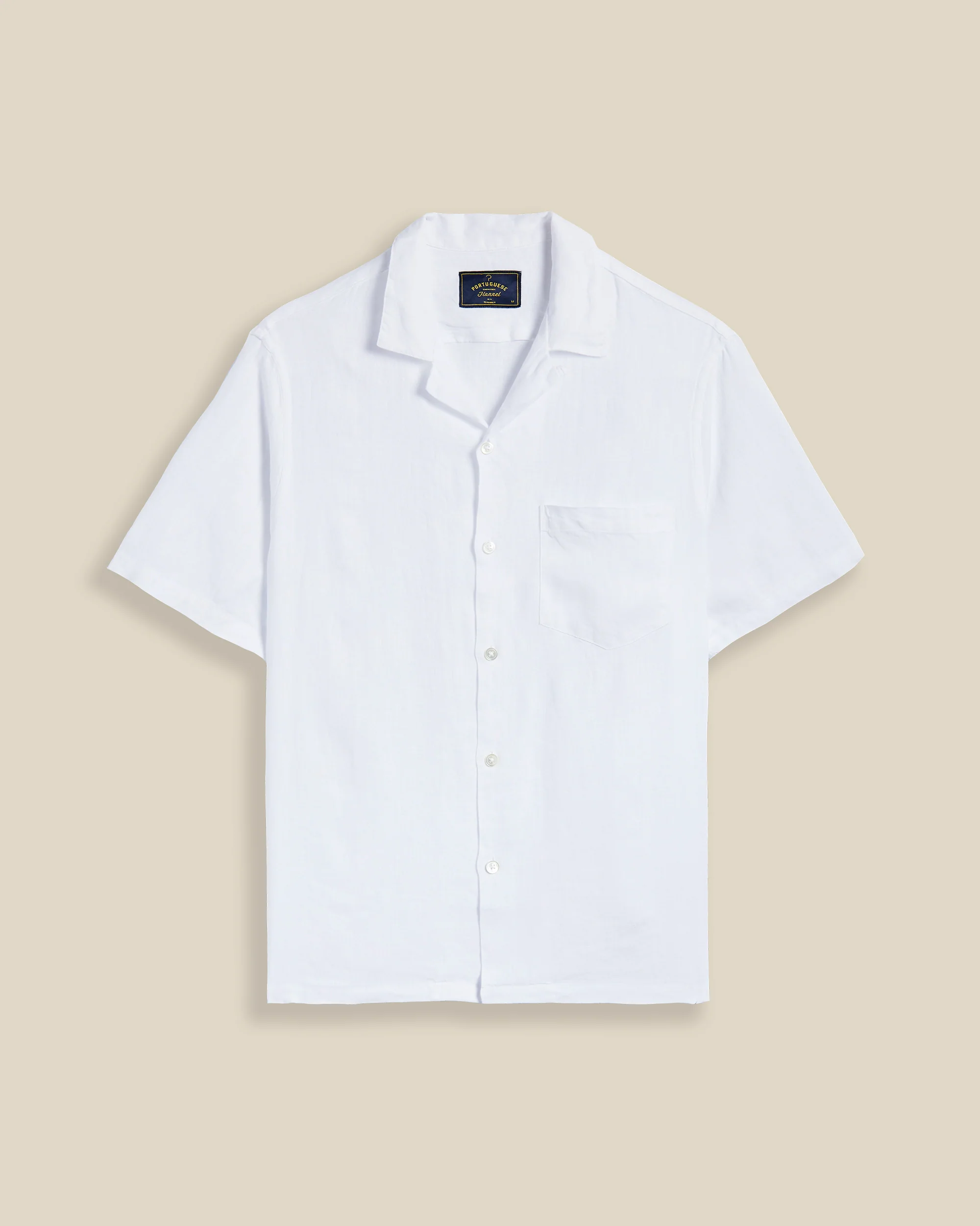 LINEN CAMP COLLAR - WHITE