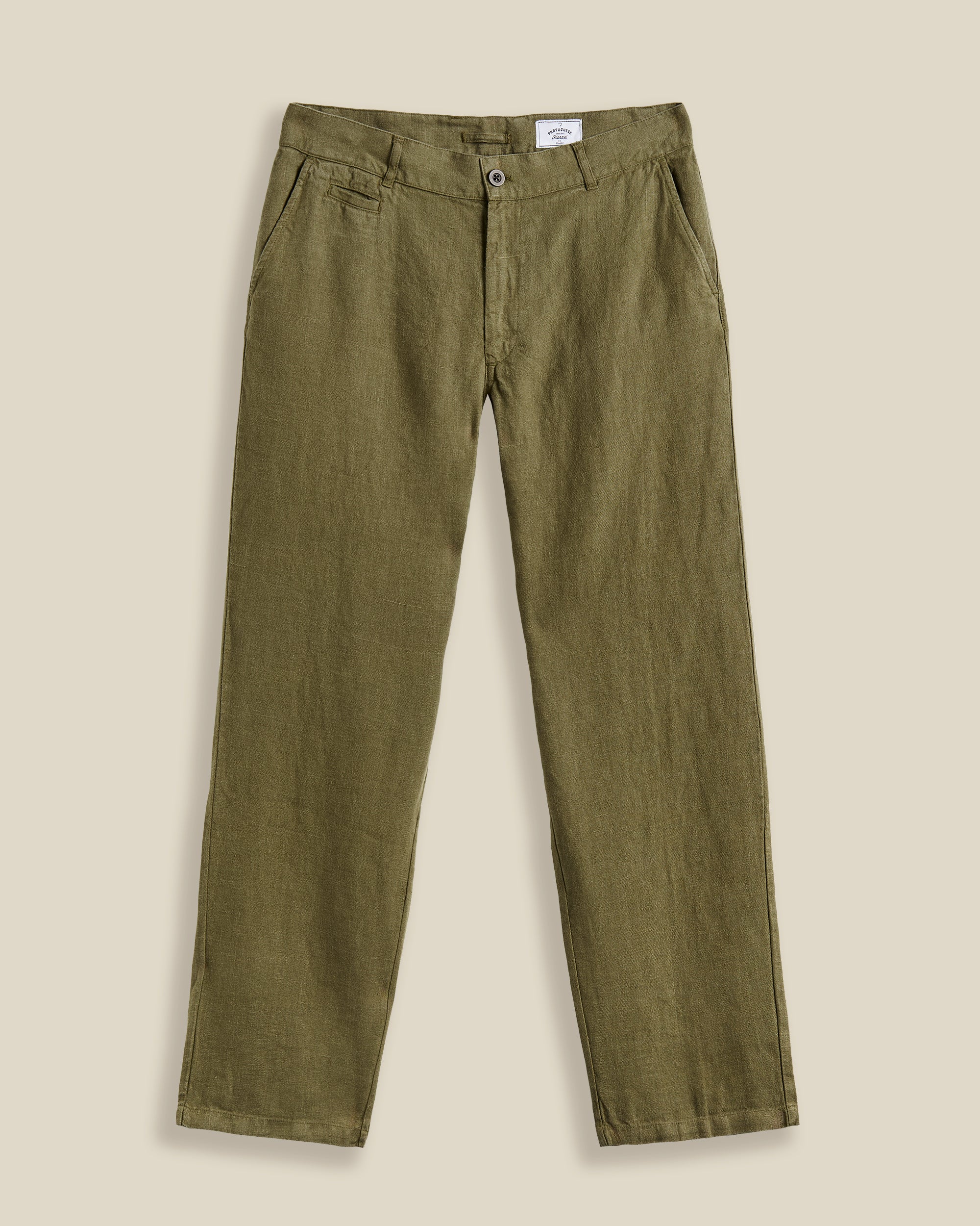 LINEN TROUSERS - OLIVE